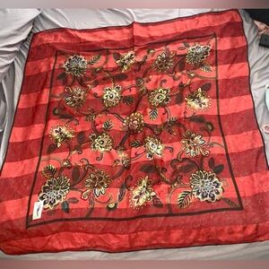 Yves Saint Laurent Large Red Scarf 42” X 42”